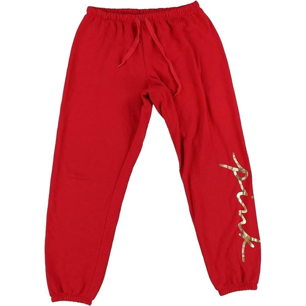 Victoria's Secret Pink Classic Fit Red Jogger Sweatpants X-Small Women Athletic